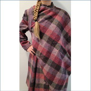 Vonnie Reynolds plaid wool dress coat, skirt, cape